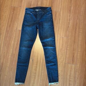 Lucky Brand Blue Skinny Jeans with Distressed Details
